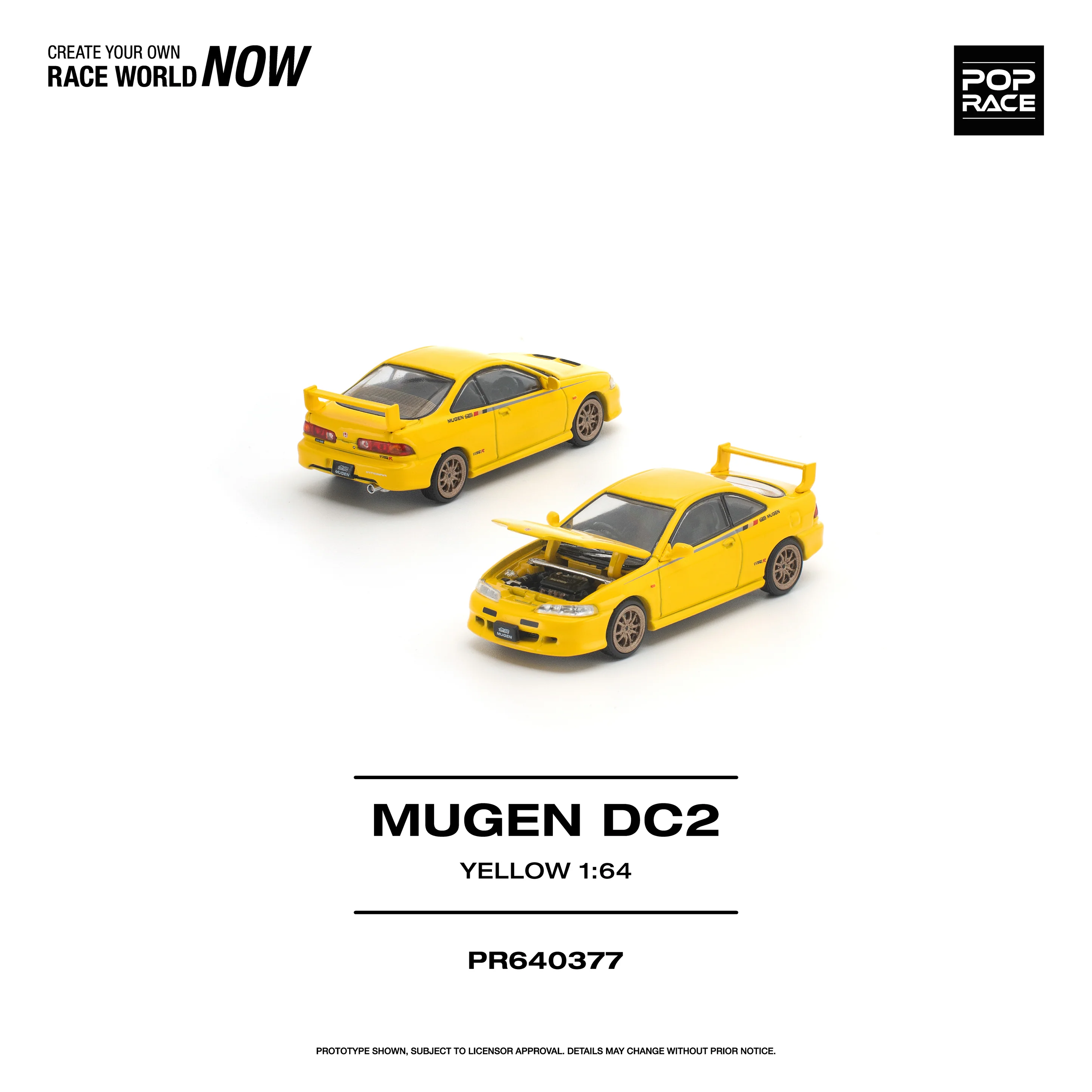 PREORDER POPRACE 1/64 POPRACE 1/64 MUGEN DC2 - YELLOW PR640377