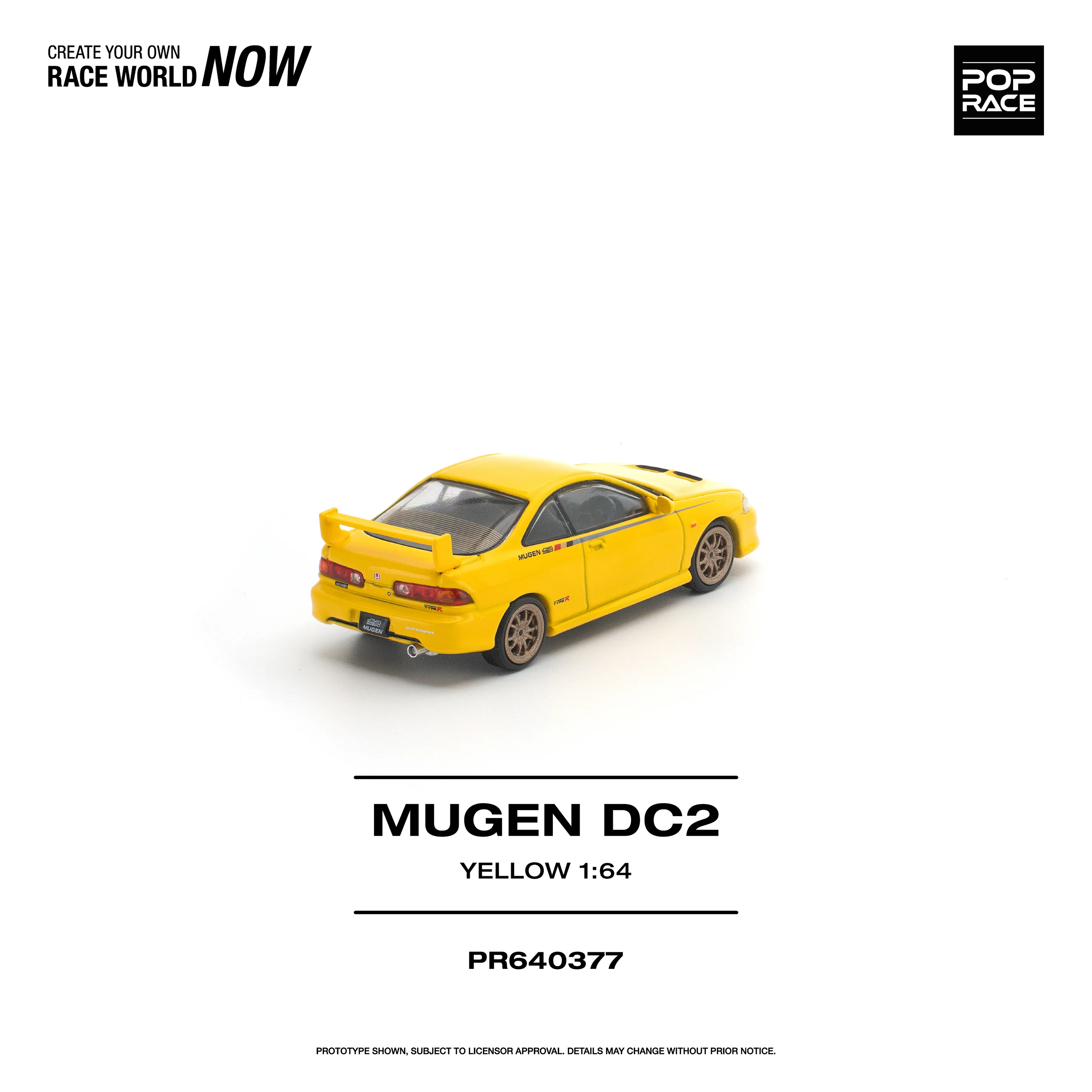 PREORDER POPRACE 1/64 POPRACE 1/64 MUGEN DC2 - YELLOW PR640377