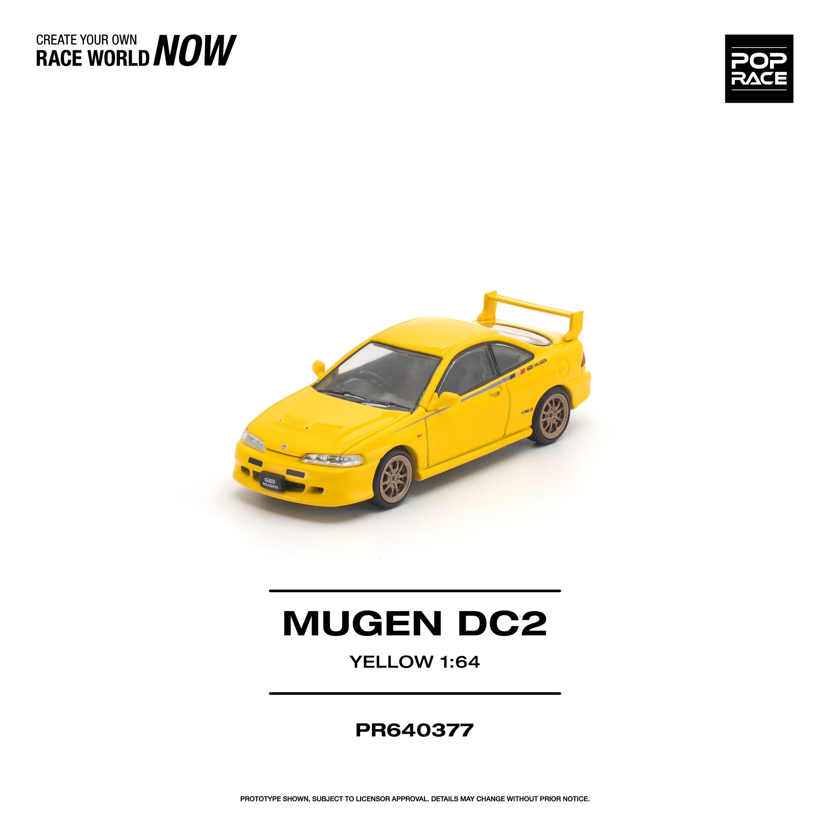 PREORDER POPRACE 1/64 POPRACE 1/64 MUGEN DC2 - YELLOW PR640377