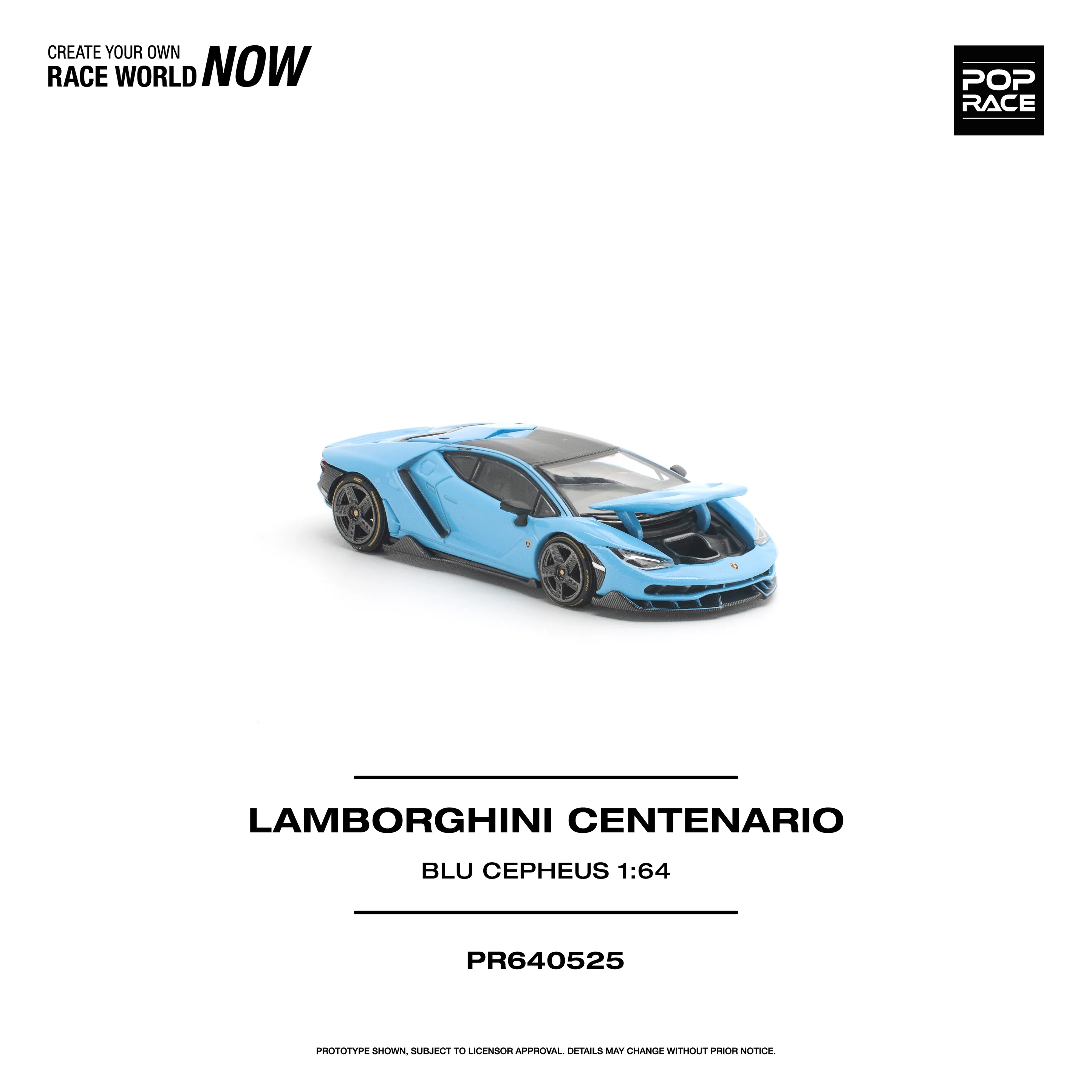 PREORDER POPRACE 1/64 LAMBORGHINI CENTENARIO - BLU CEPHEUS PR640525