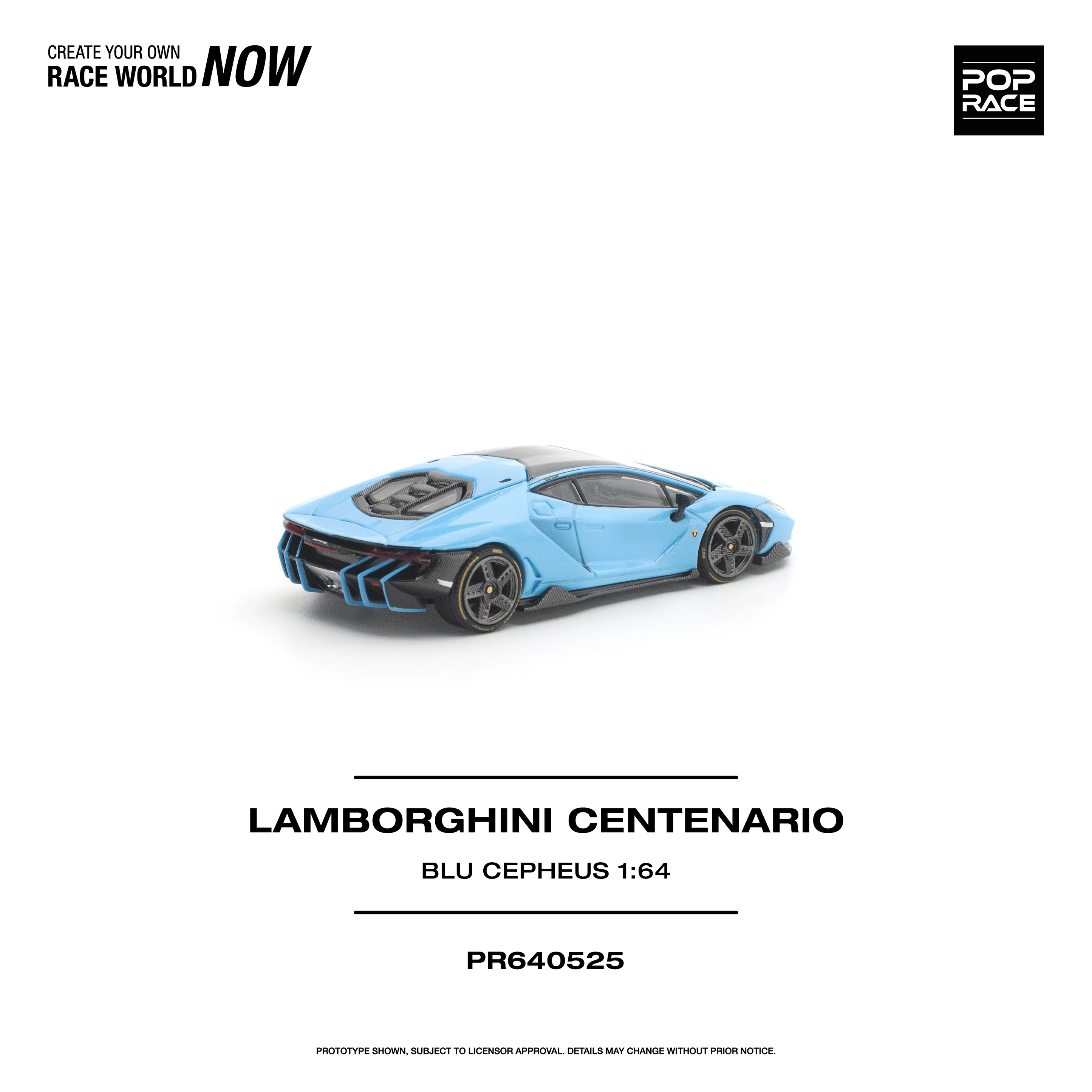 PREORDER POPRACE 1/64 LAMBORGHINI CENTENARIO - BLU CEPHEUS PR640525